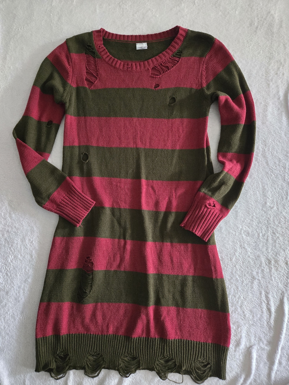 Spirit Halloween Freddy Krueger Distressed Sweater Dress - Size S